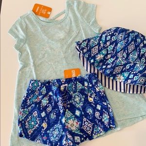 Gymboree 4T Girl’s Ikat Shorts, Hat, Tunic Set NWT